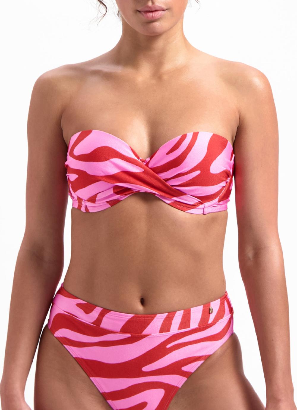 Beachlife Pink Zebra Multiway Bikinitop