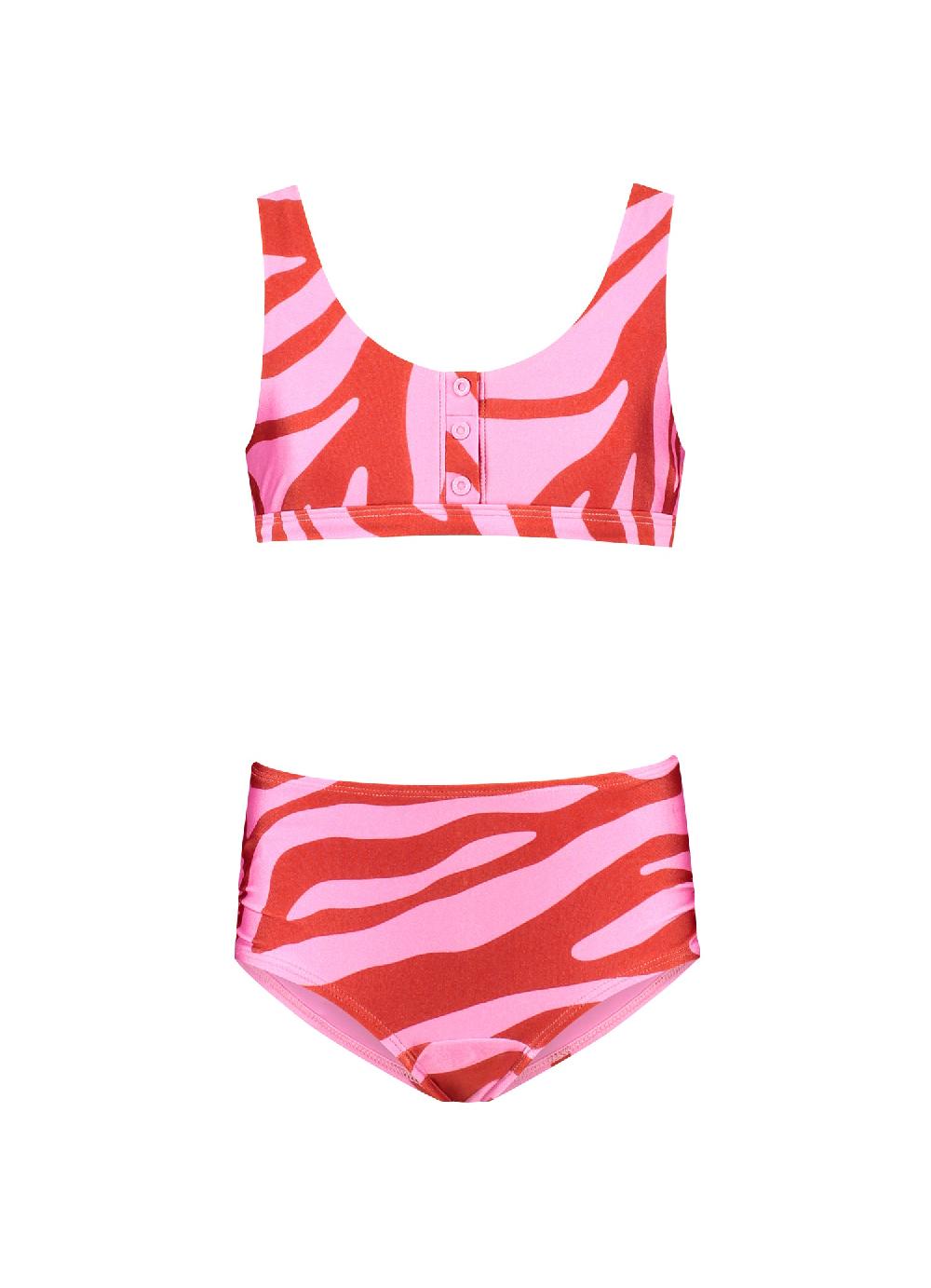 beachlife Pink Zebra sporty bikinset