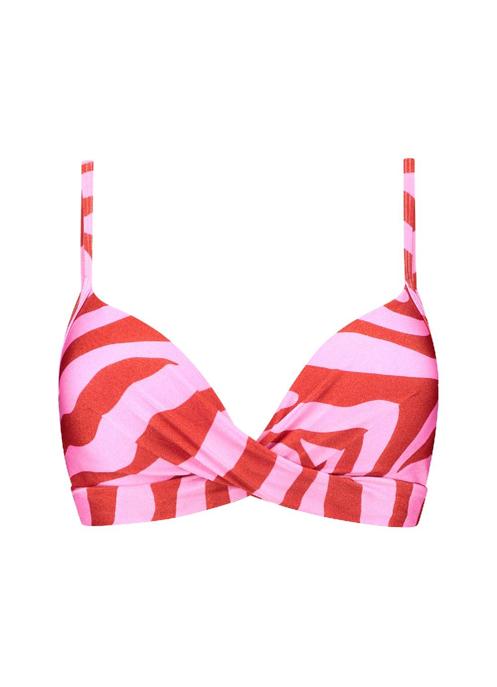Beachlife Pink Zebra Twist Bikinitop