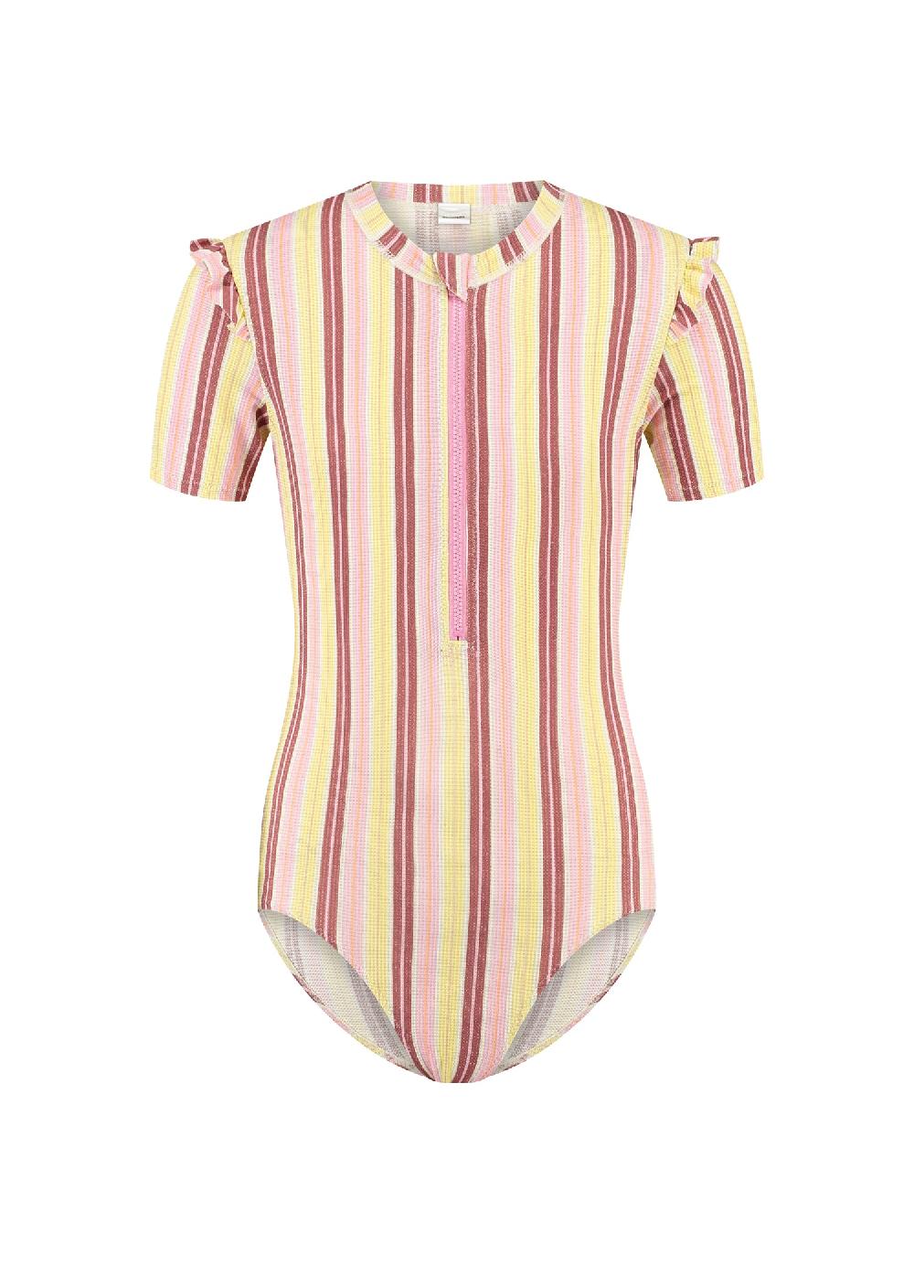 beachlife Summer Stripe meisjes zipper badpak