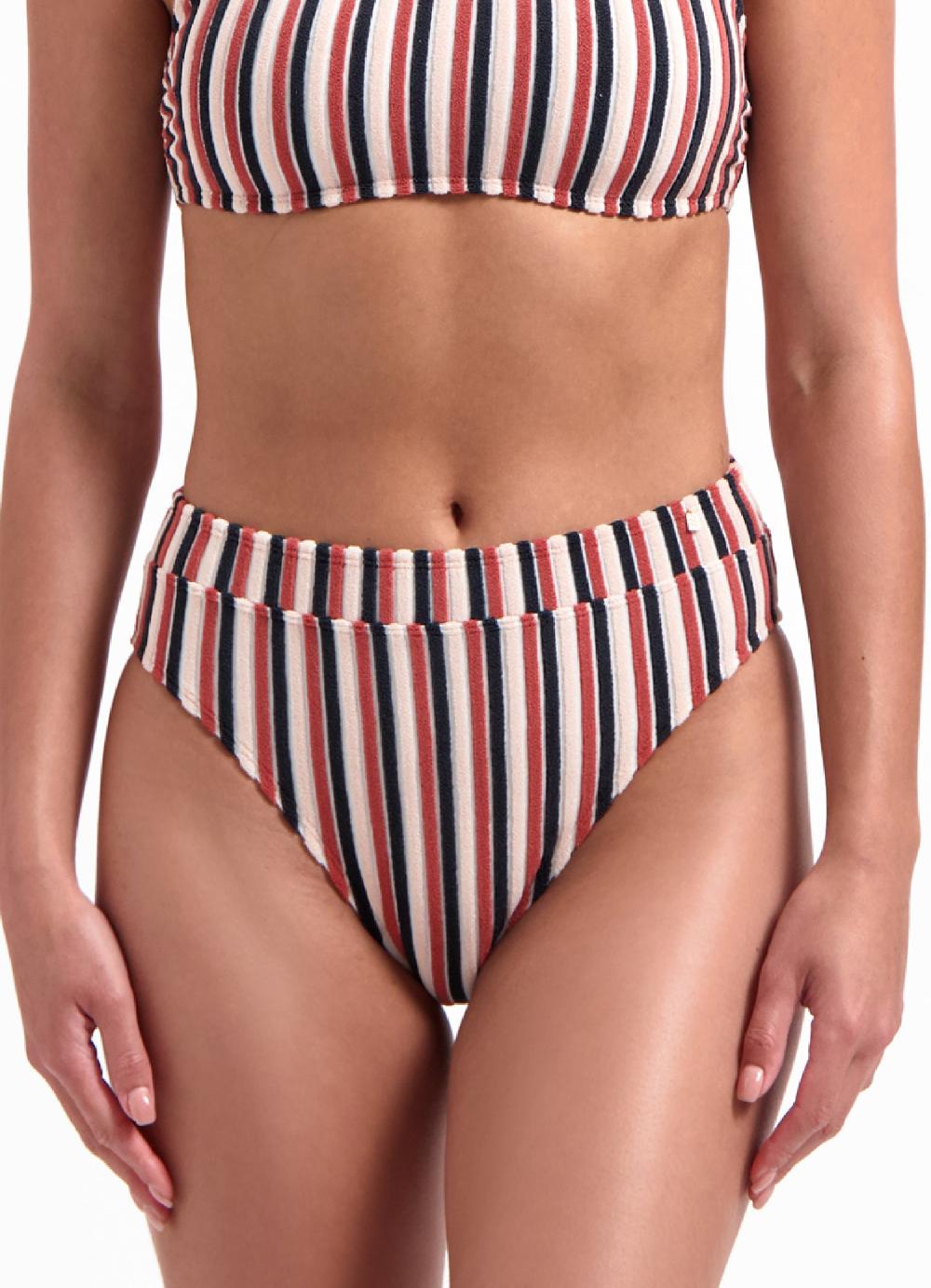 beachlife Teddy Stripe high waist bikinibroekje