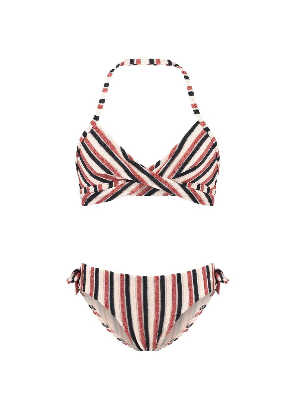 beachlife Teddy Stripe meisjes twist bikiniset