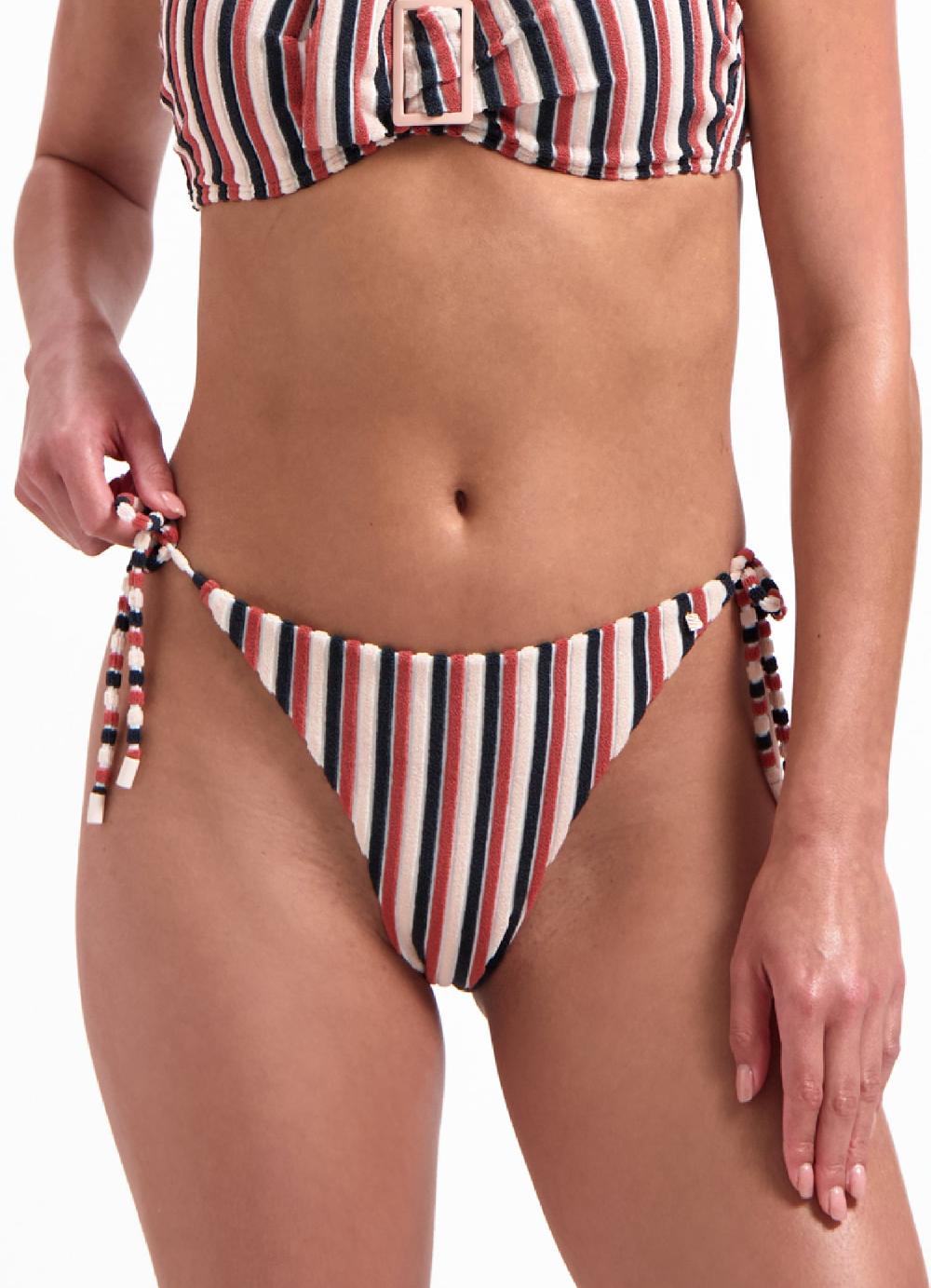 beachlife Teddy Stripe strik bikinibroekje