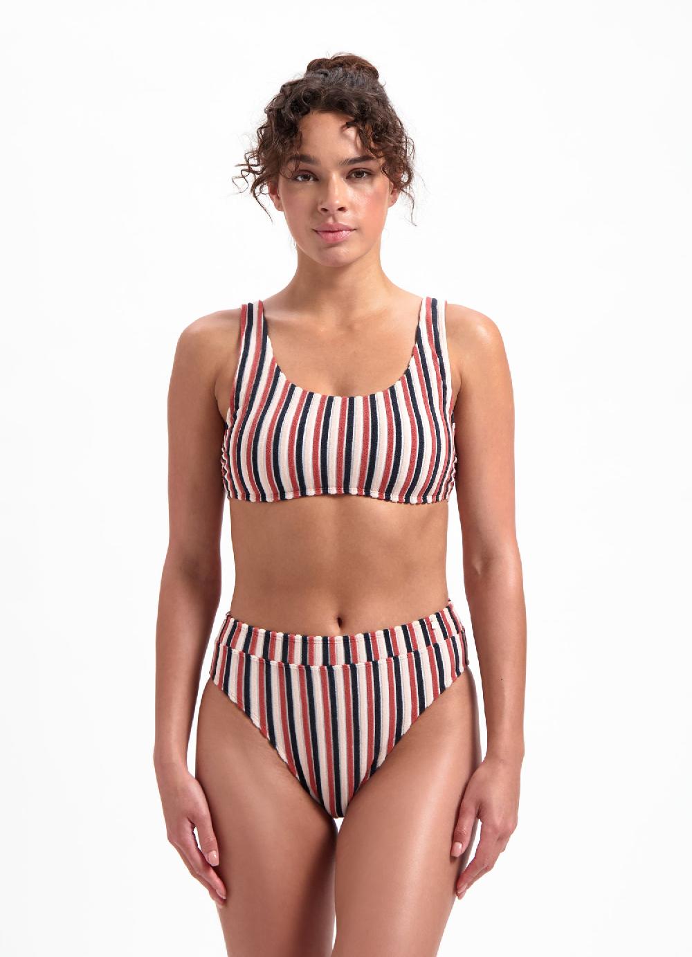 beachlife Teddy Stripe surf bikinitop