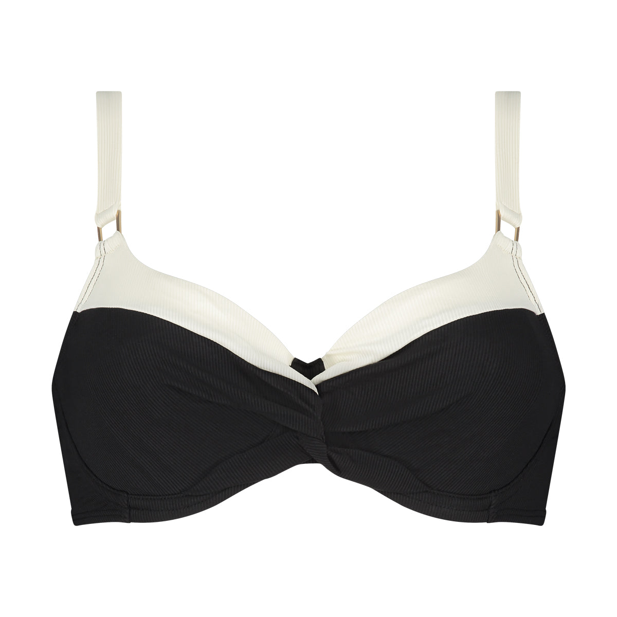 Beachlife Vanilla And Black Shaping Bikinitop