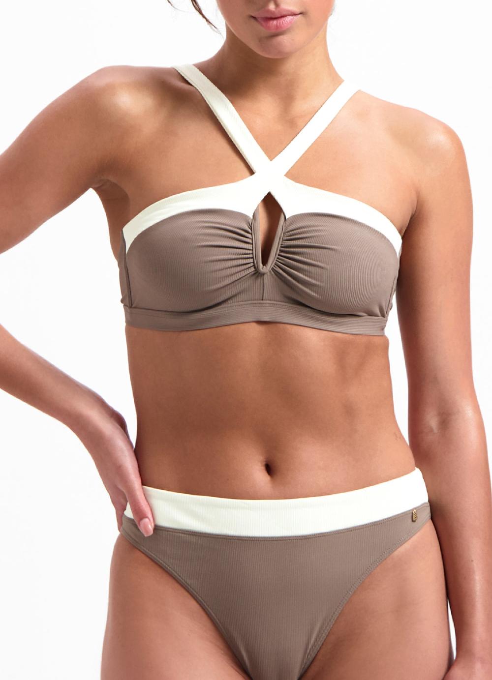 Beachlife Walnut & Vanilla Plunge Bikinitop