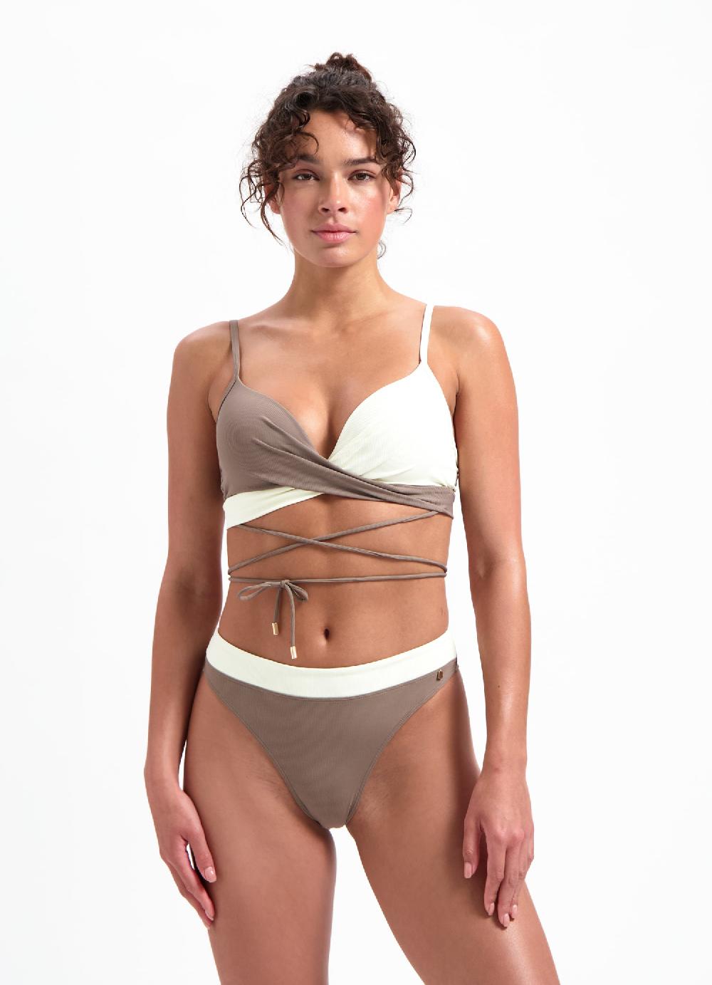 beachlife Walnut & Vanilla twist bikinitop