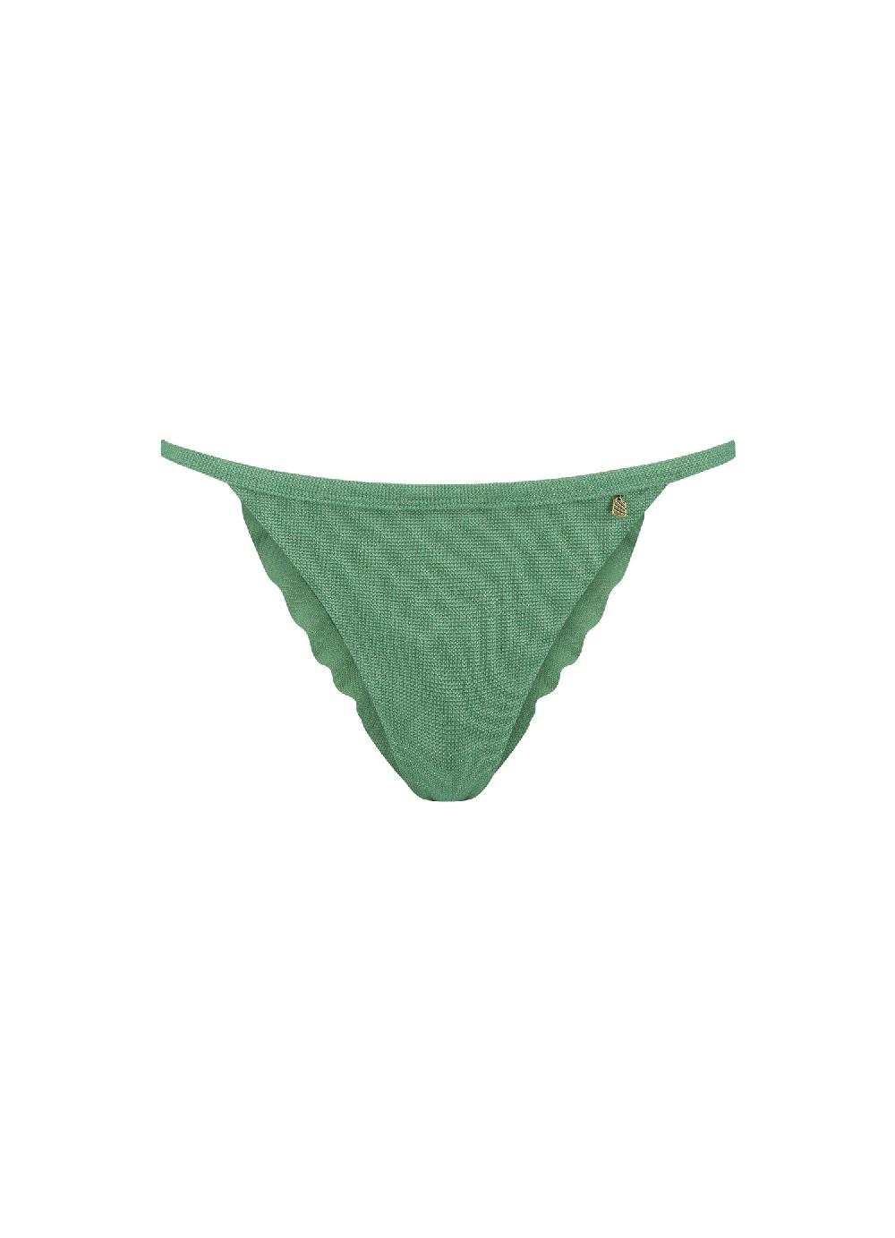 Beachlife Green Shimmer String Met Ruffle Bikinibroekje
