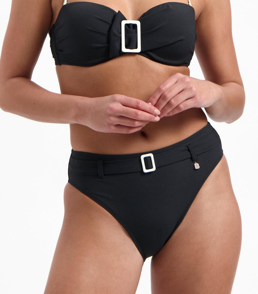 beachlife Vanilla and Black high waist bikinibroekje