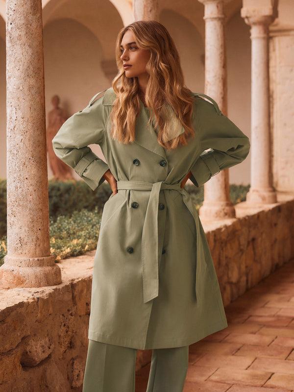 beaumont Maxy Trench Coat Green