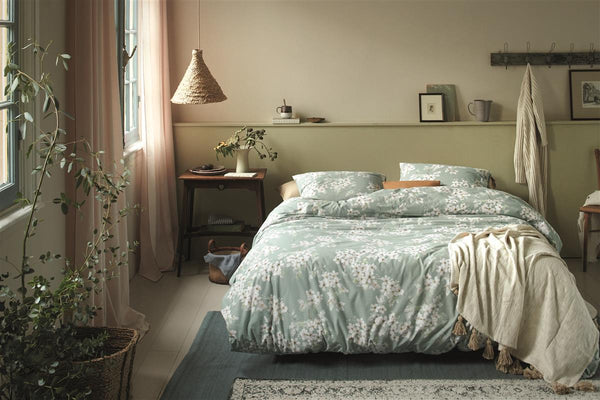 Beddinghouse Ariadne At Home Blooming Flowers Dekbedovertrek - Blauw Groen
