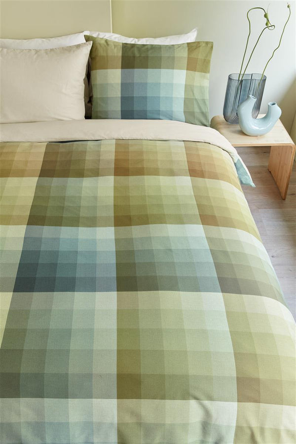 Beddinghouse Beddinghouse Dorian Dekbedovertrek - Grijsgroen