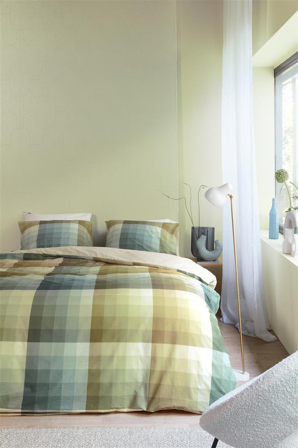 Beddinghouse Beddinghouse Dorian Dekbedovertrek - Grijsgroen