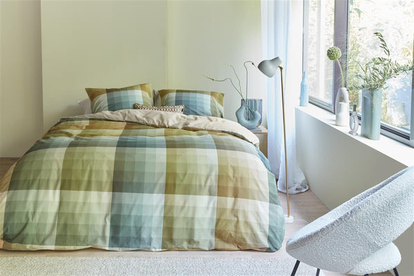 Beddinghouse Beddinghouse Dorian Dekbedovertrek - Grijsgroen