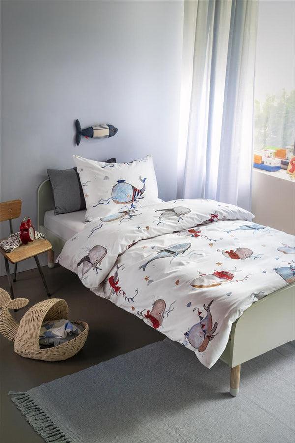 Beddinghouse Beddinghouse Kids Whaletastic Dekbedovertrek - Blauw