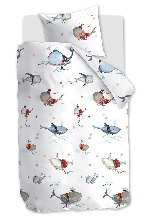 beddinghouse Beddinghouse Kids Whaletastic dekbedovertrek - Blauw