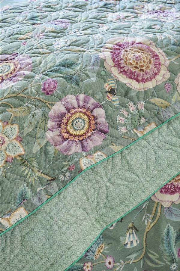 Beddinghouse Pip Studio Viva Las Flores Quilt Sprei - Groen