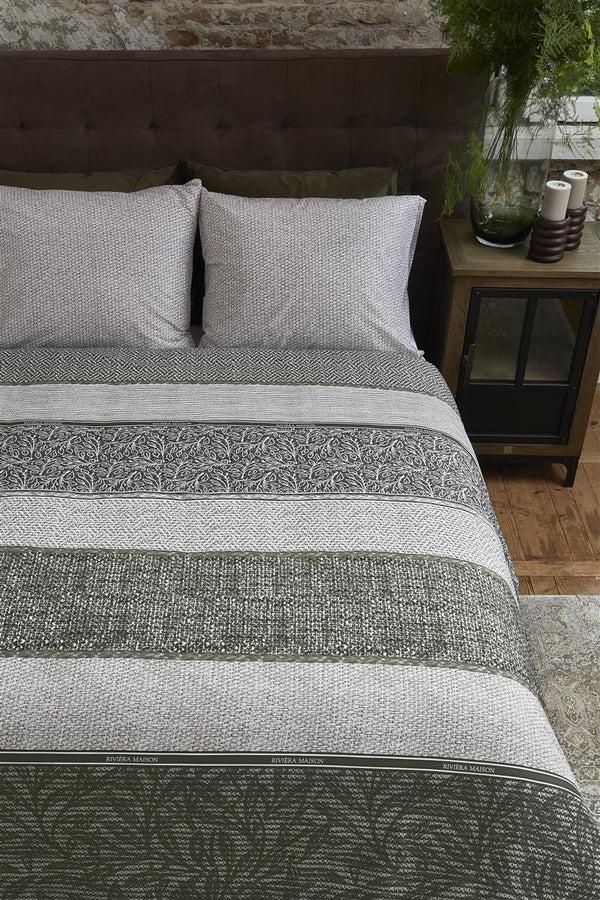 Beddinghouse Riviera Maison Chester Dekbedovertrek - Groen