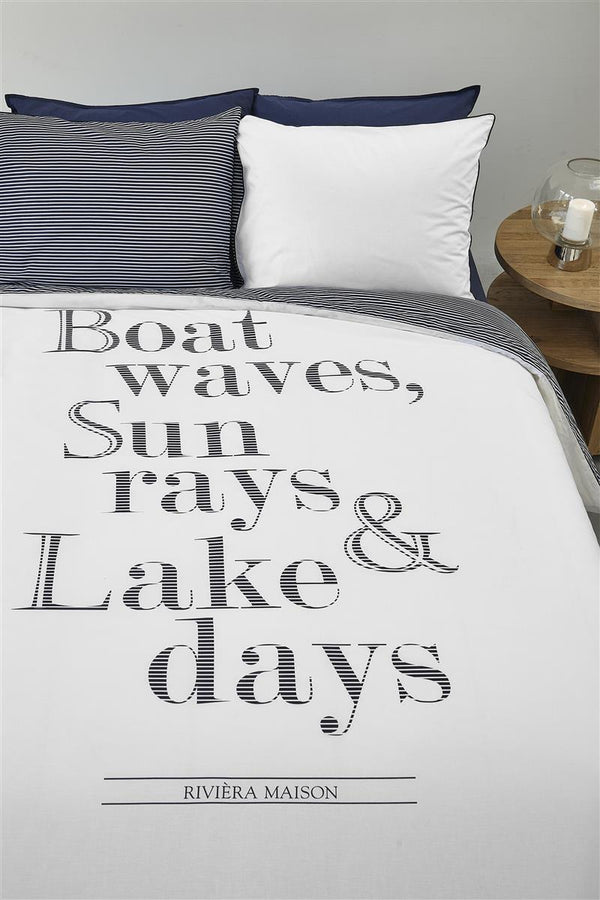 Beddinghouse Riviera Maison Lake Days Dekbedovertrek - Marineblauw