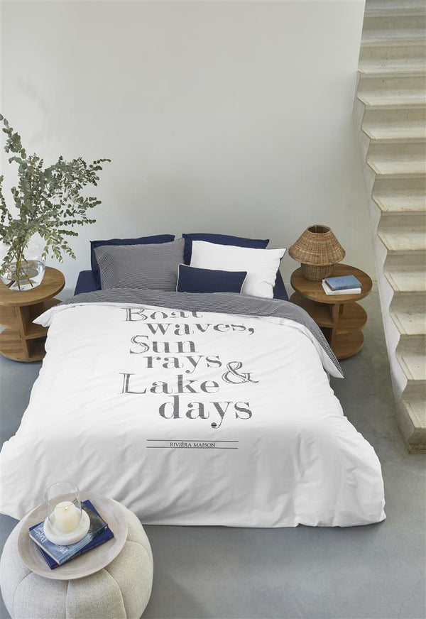 Beddinghouse Riviera Maison Lake Days Dekbedovertrek - Marineblauw