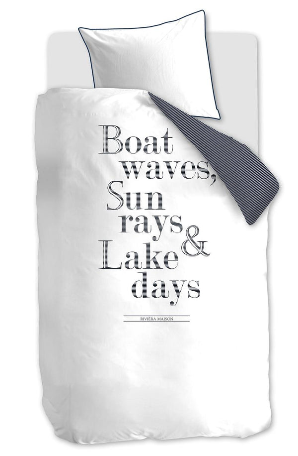 beddinghouse Riviera Maison Lake Days dekbedovertrek - Marineblauw