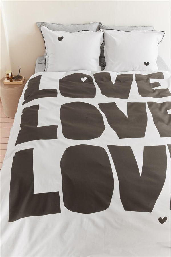 Beddinghouse Vtwonen Bold Love Dekbedovertrek - Naturel