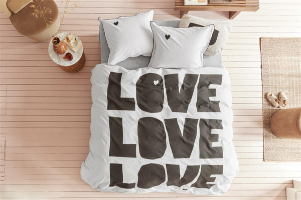 Beddinghouse Vtwonen Bold Love Dekbedovertrek - Naturel