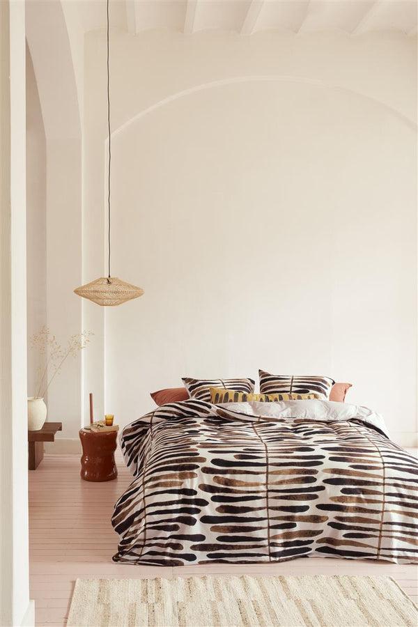 Beddinghouse Vtwonen Botanic Stripe Dekbedovertrek - Steenrood