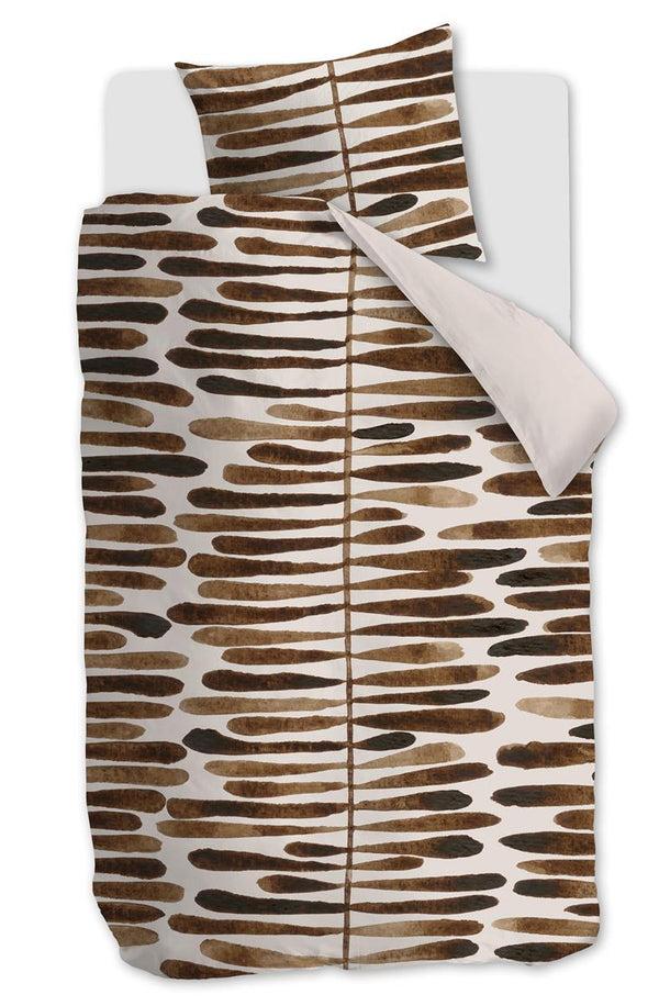 beddinghouse vtwonen Botanic Stripe dekbedovertrek - Steenrood