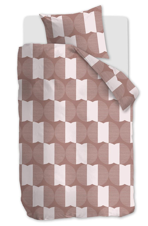 beddinghouse vtwonen Check Mate dekbedovertrek - Steenrood