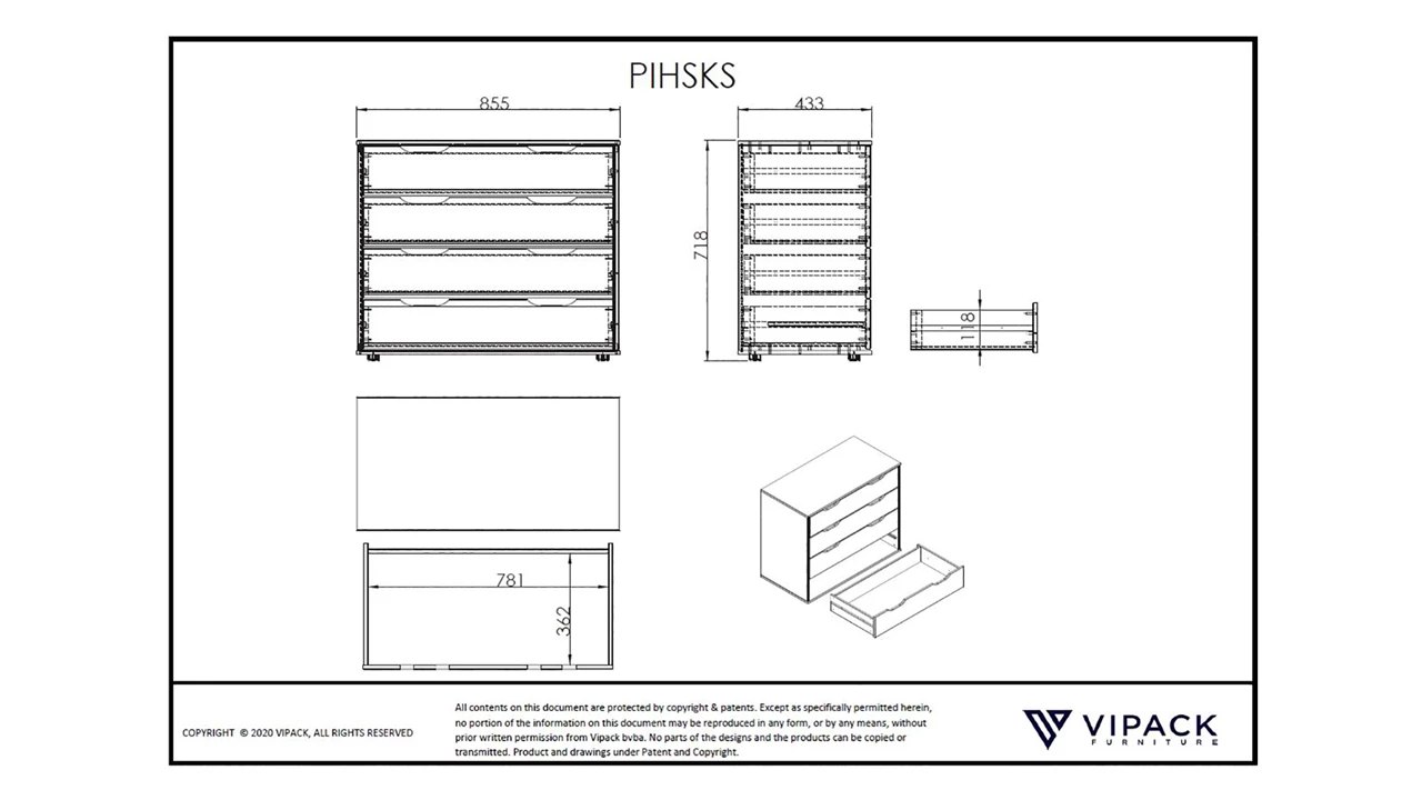 Beter Bed Commode 4 Laden Pino/Scott