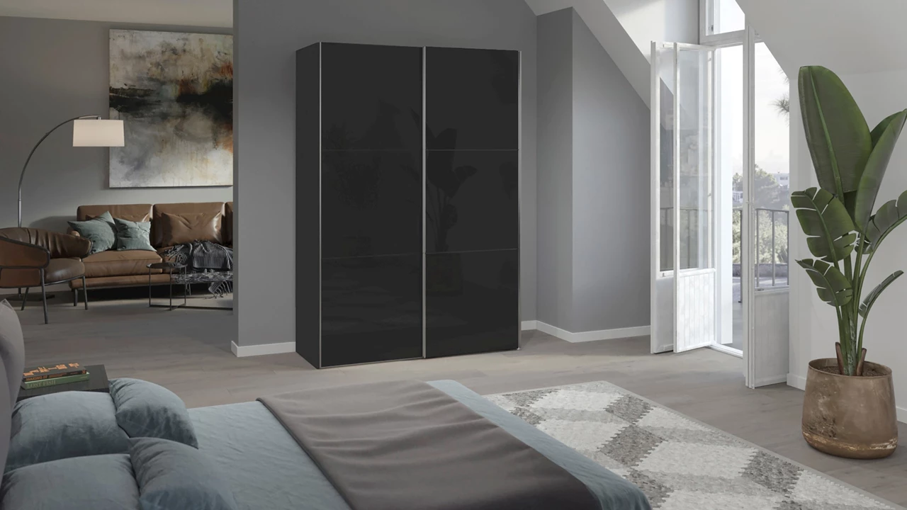 beter bed Schuifdeurkast Kixx met glasdeuren