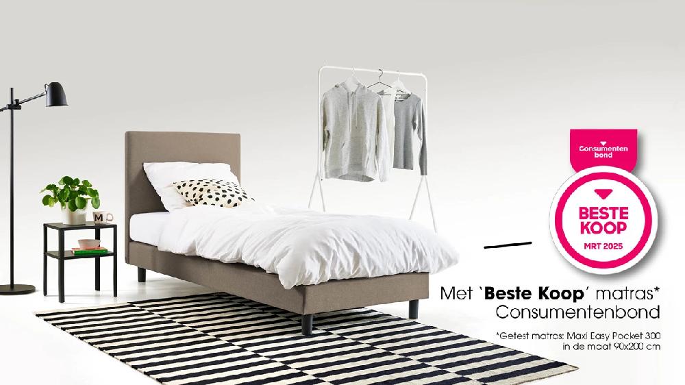 beter bed Box Ambra vlak met Easy Pocket 300 matras