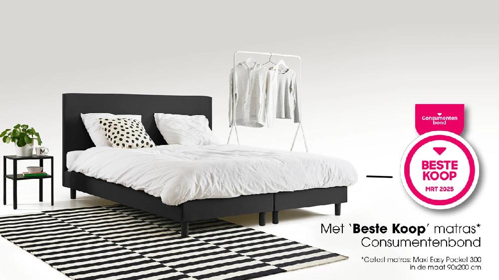 beter bed Box Ambra vlak met Easy Pocket 300 matras