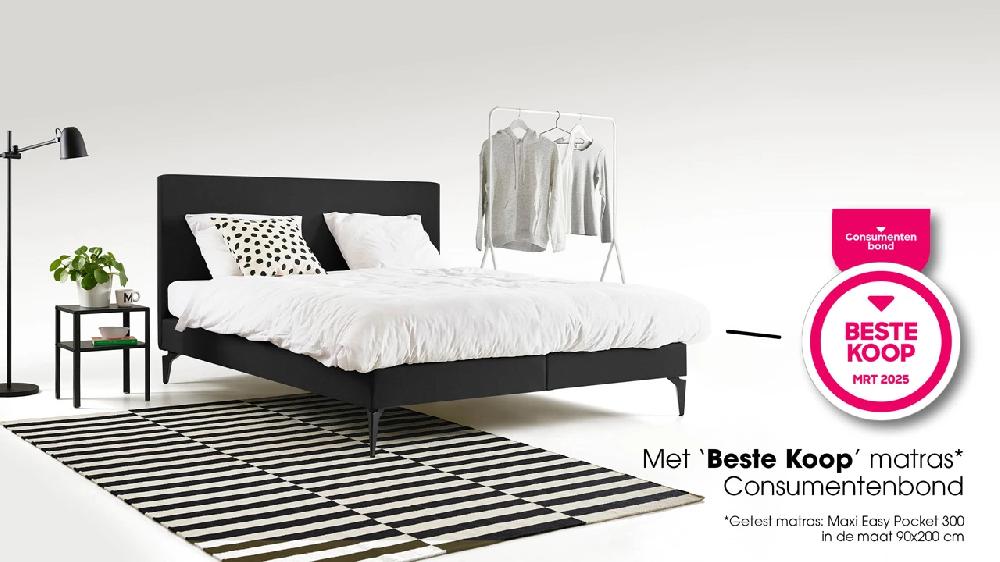 beter bed Boxspring Cisano vlak met Easy Pocket 300 matras