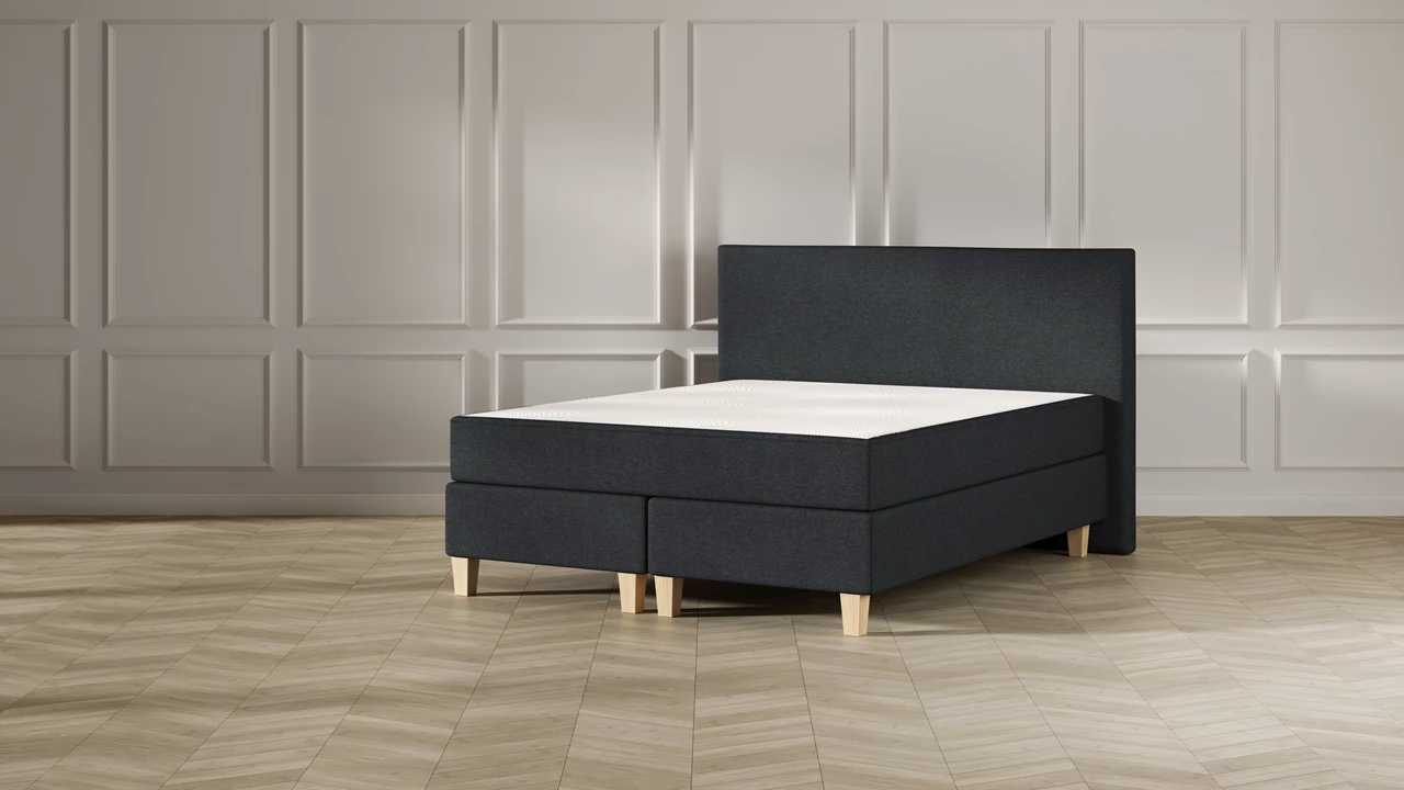 Beter Bed Boxspring Emma Deluxe Classic Vlak Met Gestoffeerd Matras En Poot Naturel