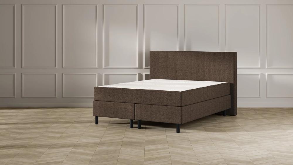 beter bed Boxspring Emma Deluxe Classic vlak met gestoffeerd matras en poot zwart