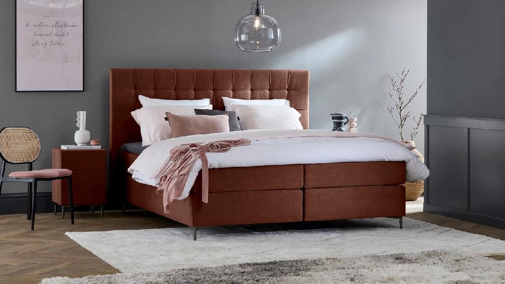 beter bed Boxspring Jade vlak met gestoffeerd matras