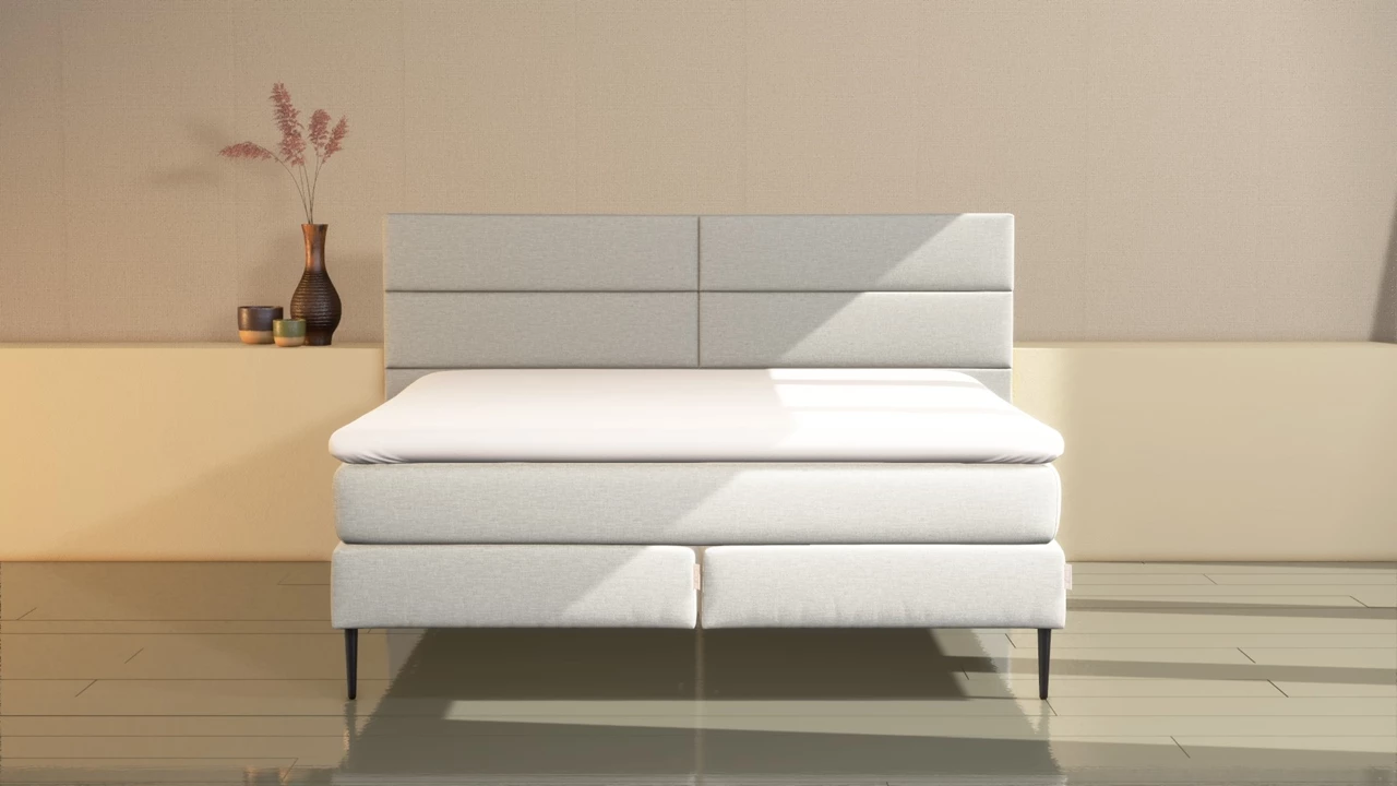 beter bed Boxspring Pearl vlak met gestoffeerd matras