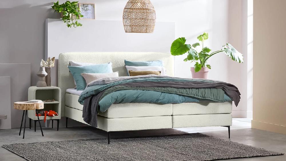 beter bed Boxspring Quartz vlak met gestoffeerd matras