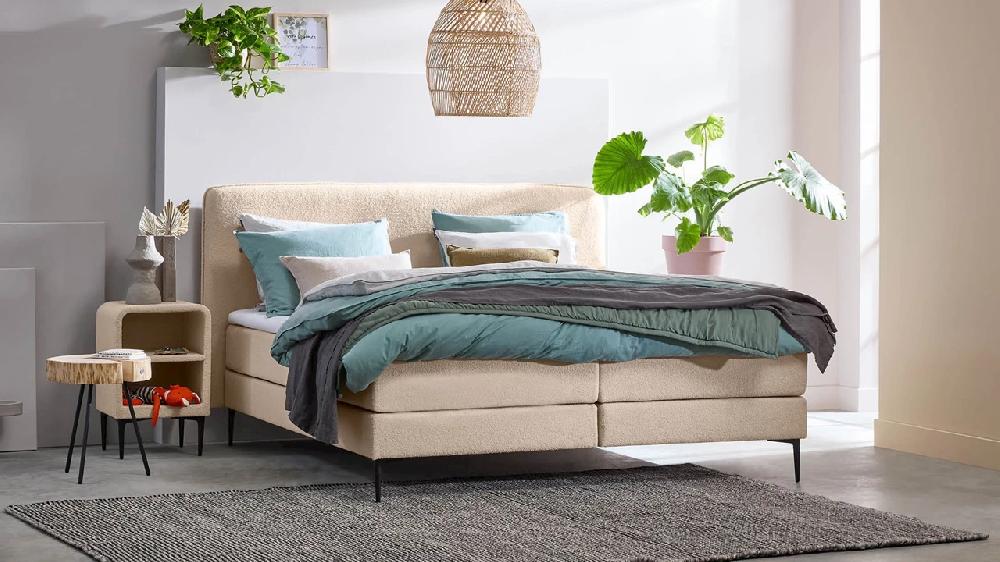 beter bed Boxspring Quartz vlak met gestoffeerd matras