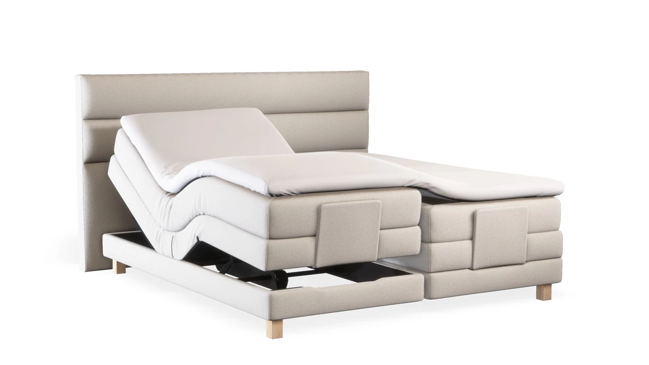 beter bed Boxspring Solid Lina verstelbaar met gestoffeerd matras