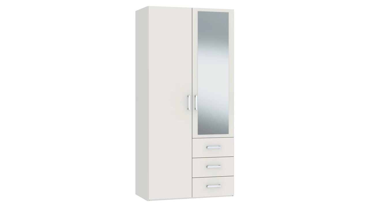 Beter Bed Draaideurkast Compact Met Laden En Hout- En Spiegeldeuren