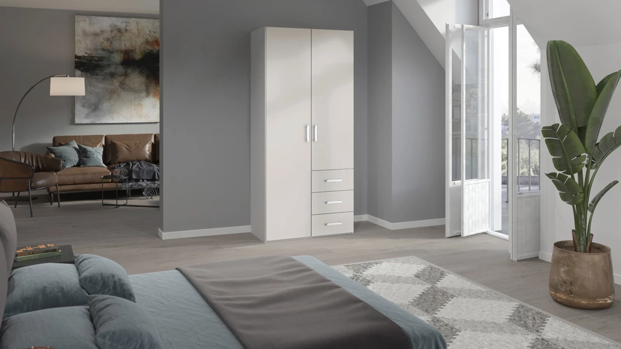 beter bed Draaideurkast Compact met laden en houten deuren