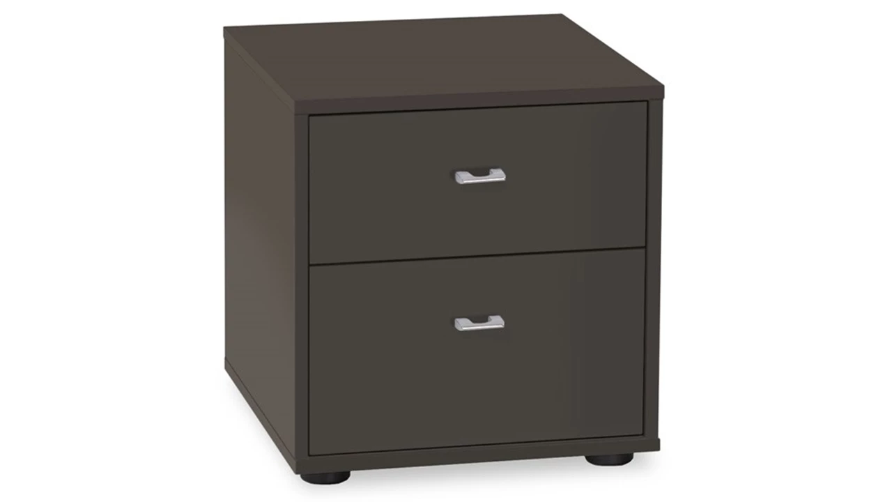 beter bed Nachtkast Suite met 2 laden en grepen in chroomkleur