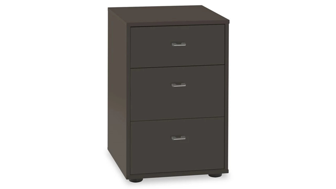 beter bed Nachtkast Suite met 3 laden en grepen in chroomkleur