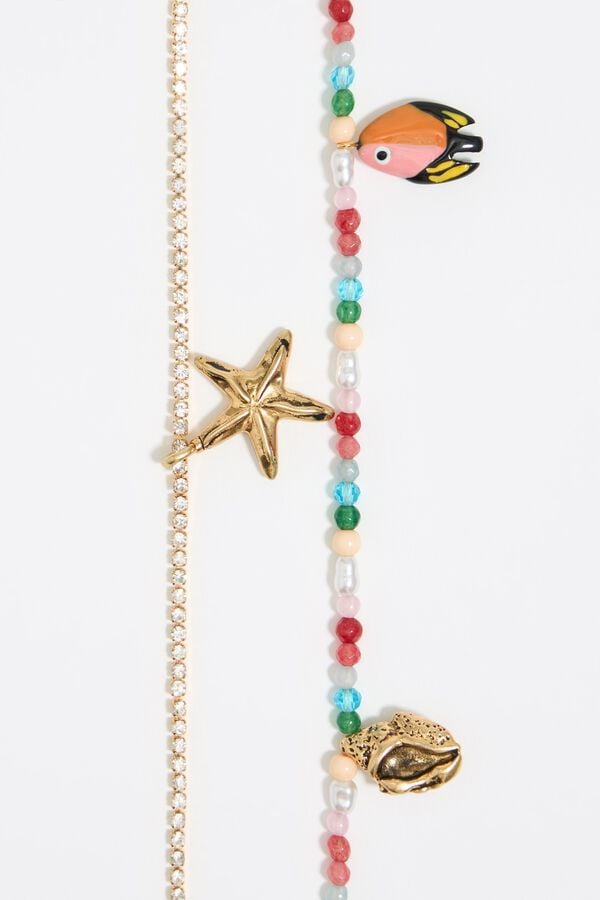 Bimba & Lola Armband Dubbel Kralen En Vissen Veelkleurig