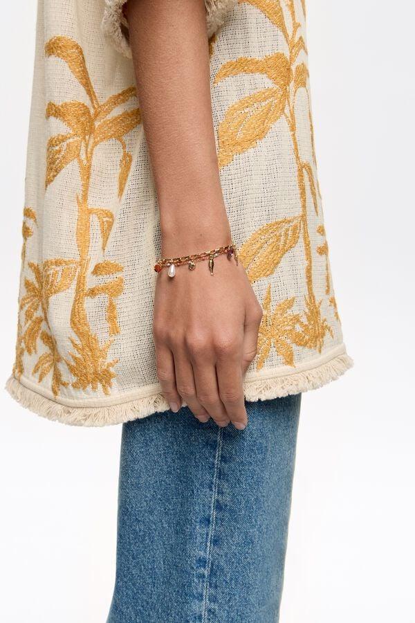 Bimba & Lola Armband Meerdere Strengen En Stenen Vis Goudkleurig