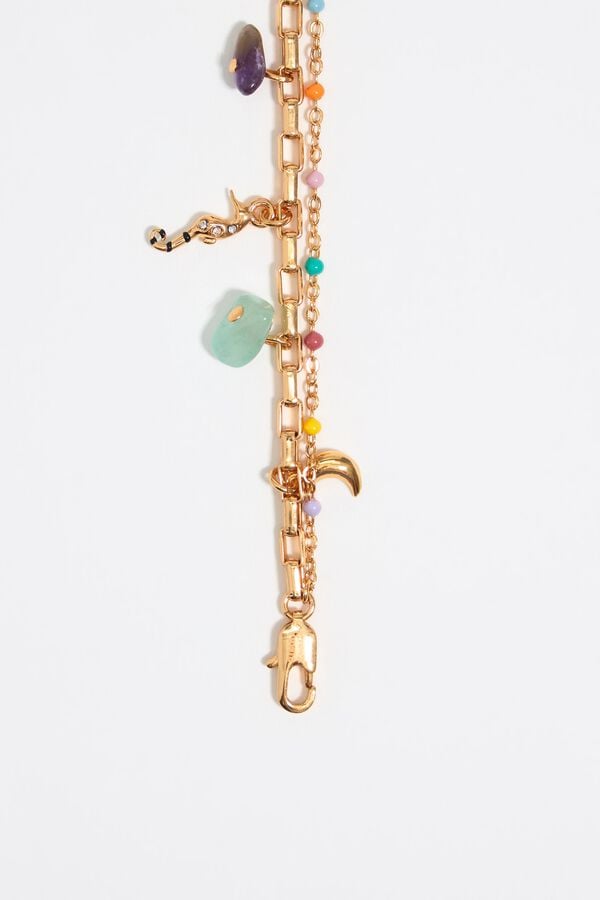 Bimba & Lola Armband Meerdere Strengen En Stenen Vis Goudkleurig