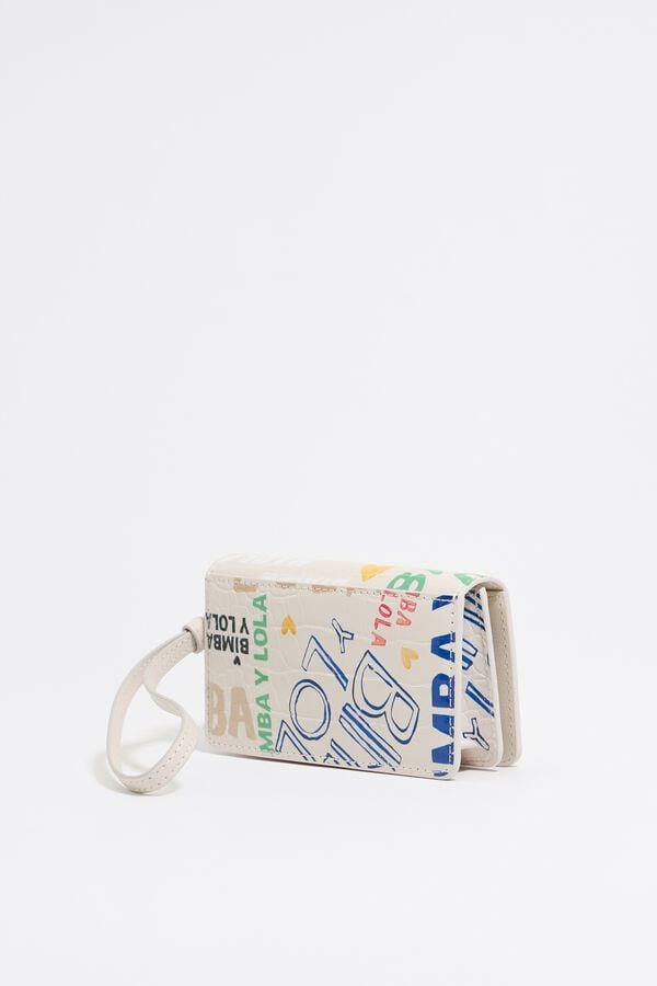 Bimba & Lola Beurs Krokostructuur BIMBA Logo's Ivoorwit